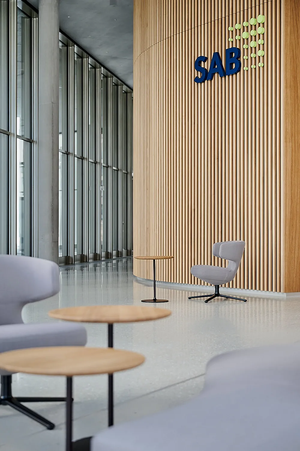 Innenarchitektur der neuen SAB-Zentrale in Leipzig
