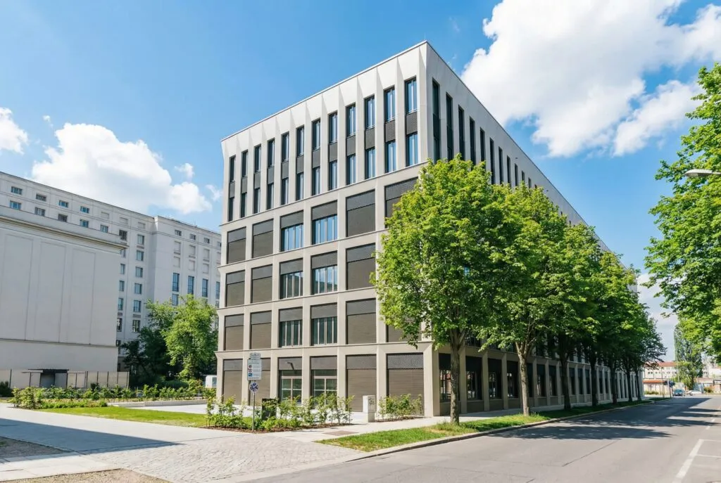 Architekturfotografie des neuen Lehr- und Laborgebäudes der HTW Dresden